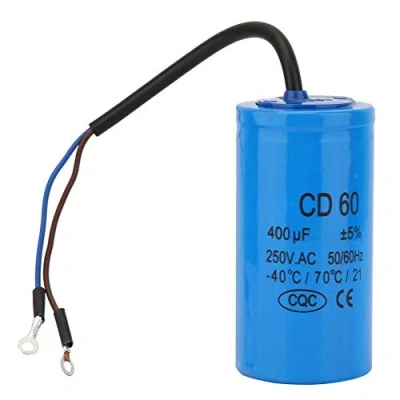 Afbeelding van CD60 condensator, run condensator met draadkabel 250V AC 400uF 50/60Hz voor motorluchtcompressor