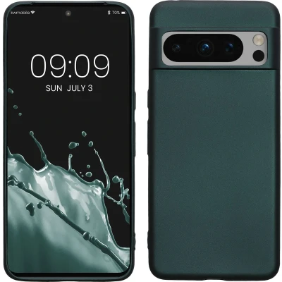 Afbeelding van kwmobile telefoonhoesje geschikt voor Google Pixel 8 Pro Hoesje smartphone Back cover in metallic petrol