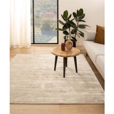 Afbeelding van Viscose Vloerkleed Vierkant Pearl Ivoor 100x100 Cm