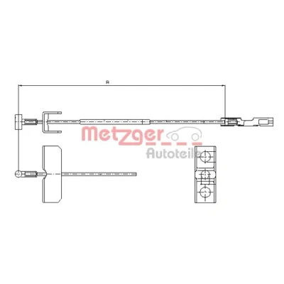 Afbeelding van METZGER 11.6803 Handremkabel Midden 1585mm COFLE OPEL: Vivaro A Van, Combi, RENAULT: TRAFIC 2 Kasten