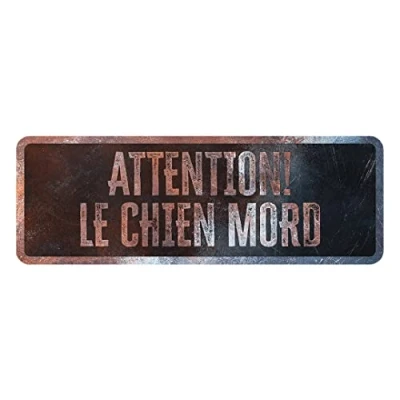 Afbeelding van D&amp;d Home Waakbord Hond Waarschuwingsbord General 3 Frans 40x13x0,3cm Meerkleurig 1st