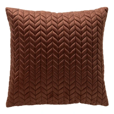 Afbeelding van Dutch Decor MELINA Sierkussen 45x45 cm luxe visgraatmotief effen kleur Cappuccino bruin