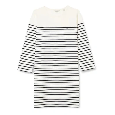 Afbeelding van GANT Breton Dress Blousejurk, Dames, Maat: Small, Eggshell