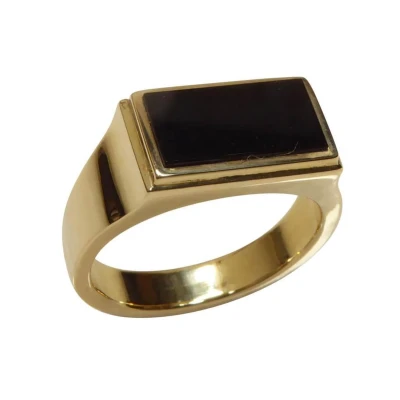 Afbeelding van Gouden onyx cachet ring