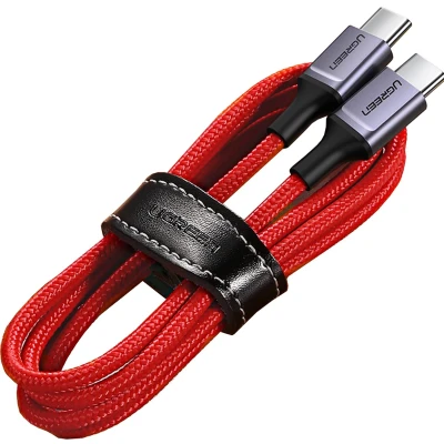 Afbeelding van UGREEN Gevlochten USB C naar Kabel 60W PD Charge 1 Meter Rood