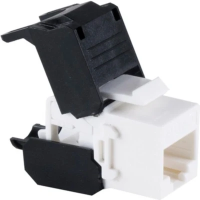 Afbeelding van UTP CAT6a 10 Gigabit Keystone module RJ45 LSA (toolless) / wit/zwart