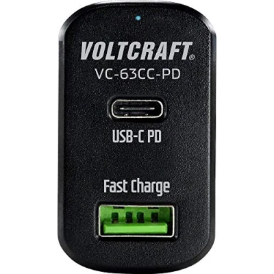 Afbeelding van VOLTCRAFT CAS 63 USB oplader Wp Auto Uitgangsstroom (max.) 3 A Aantal uitgangen: 2 x USB, C bus Power Delivery (USB PD)