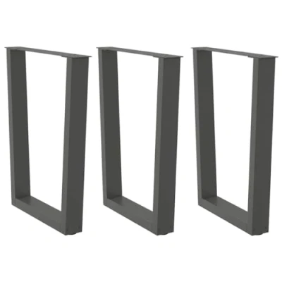 Afbeelding van vidaXL Eettafelpoten 3 st V vormig 70x(72 73,3) cm staal antraciet