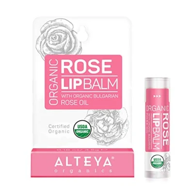 Afbeelding van Alteya Organic Rozen Lippenbalsem 4.5g USDA Biologisch Gecertificeerde Puur Natuurlijke Complementerende Lipverzorging op Basis van Bulgaarse Essentiële Rozenolie en een Bouquet Hydraterende Voedende Botanische Oliën Boters