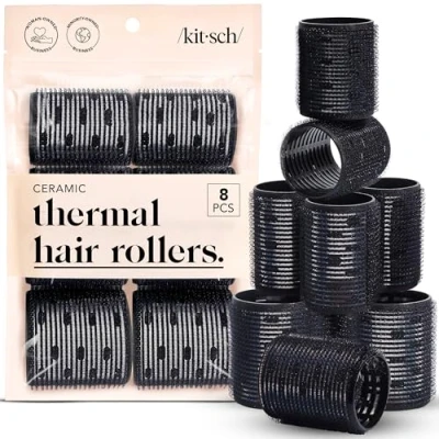Afbeelding van Kitsch Keramische haarrollen, Self Grip thermische haarkrulspelden, 8 stuks (verscheidenheid Pack)
