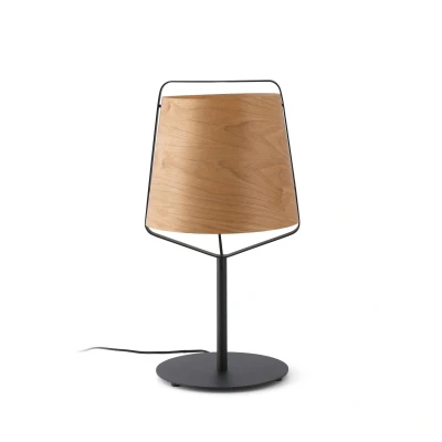 Afbeelding van Faro Lighting Stond 1 Licht Tafellamp Zwart, Hout, E27