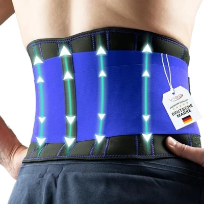 Afbeelding van VIGO SPORTS Rugbrace, wasmachinebestendig, anti zweet niergordel voor effectieve stabilisatie van de rug, rugsteunriem heren en dames, warme lendensteunriem
