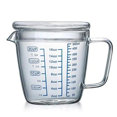 Afbeelding van TAMUME 500ml glazen maatbeker magnetron met deksel (500ml)