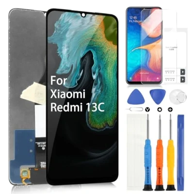 Afbeelding van LCD scherm voor Xiaomi Redmi 13C display 23100RN82L 23106RN0DA 23108RN04Y digitizer touchscreen montage met reparatieset (6,74 inch, zwart)