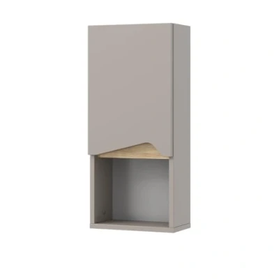 Afbeelding van Vicco Badkamerkast Marelle, Grijs/Grijs, 30 x 67 cm met deur en open vak