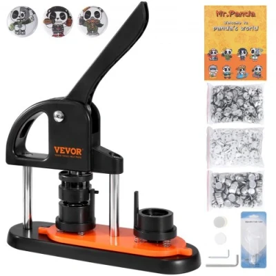 Afbeelding van VEVOR knopenmachine knopenmaker machine 25 mm 500 stuks Badgeponspers, knoppers, DIY badgepersmachine knopenbadgemaker voor gepersonaliseerde badges inclusief magisch boek