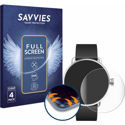 Afbeelding van Savvies Screenprotector voor Withings ScanWatch (42 mm) Folie Beschermfolie transparant volledig dekking (4 Stuks)