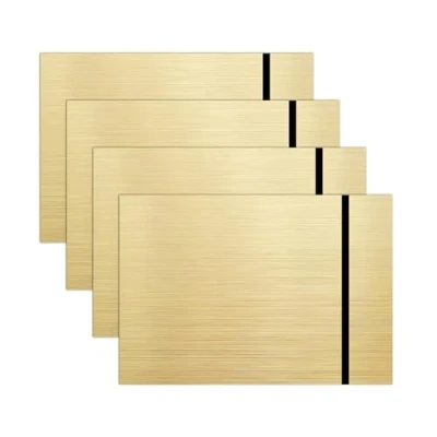 Afbeelding van ATOMSTACK Dubbelkleurige kunststof plaat, 4 stuks 20 x 30 cm lasergravure metaalkleur ABS acrylplaten voor individuele persoonlijke borden, badges, doe het zelf (mat goud)