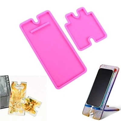Afbeelding van Mobiele Telefoonstandaard Siliconen Epoxyhars mallen voor Telefoonhouders Epoxyharsvorm Gieten van Epoxyvorm Kristallen Sieraden Telefoonbeugel Maken Hars Gereedschap DIY Huisdecoratie
