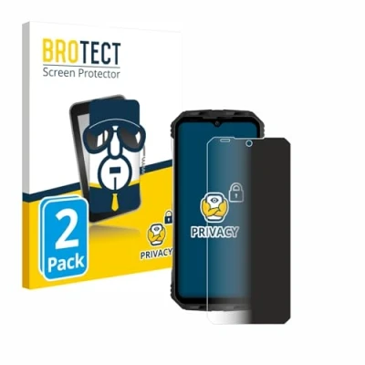 Afbeelding van BROTECT Anti spionnetje privacyfolie Beschermfolie tegen Blauw licht (2 Stuk, Doogee S100), Smartphone beschermfolie,