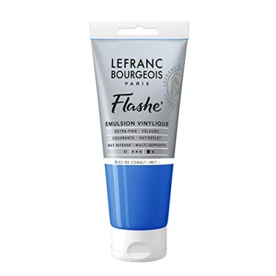 Afbeelding van Lefranc Bourgeois 300502 Flashe acryl en vinylverf, lichtecht, dekkend bestand tegen veroudering 80ml Tube, Cobalt Blue Hue