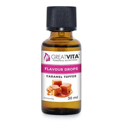 Afbeelding van GreatVita Flavour Drops Karamel, 30 ml, calorievrije aromadruppels, voor yoghurt, shakes, cake, suikervrij