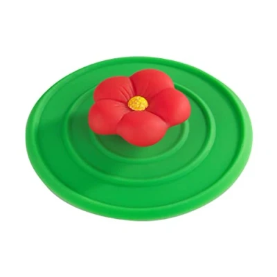 Afbeelding van WENKO Afvoerstop bloem afvoerstop, voor alle gangbare spoelbakken, siliconen, 11 x 2 cm, groen