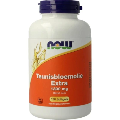 Afbeelding van NOW Teunisbloemolie Extra 1300 mg 120 softgels Vetzuurpreparaat