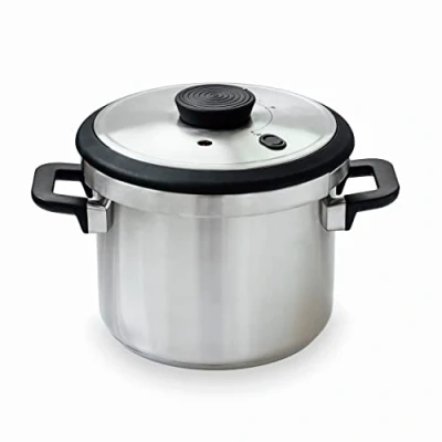 Afbeelding van LACOR 71786 supersnelle snelkookpan met hittebestendige handgrepen inductie roestvrij staal 18/10 thermo bodem 6 l 22 cm.