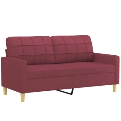 Afbeelding van Tweezitsbank 140 cm stof wijnrood