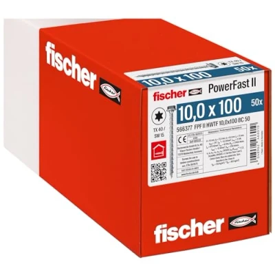 Afbeelding van Fischer PowerFast II 566377 Houtschroef 10 mm 100 Binnen T, Interne vertanding, TX, Torx, T profiel, Buitenzeskant Staal Galvanisch verzinkt 50 stuk(s)