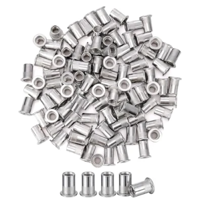 Afbeelding van Pxyelec 100 stuks M8 platte kop aluminium klinkmoeren blindinzetmoeren, voor staal, legering, koper, kunststof