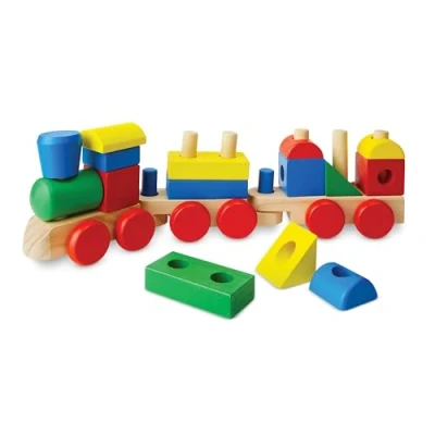 Afbeelding van Melissa &amp; Doug Klassieke houten stapeltrein voor peuters (18 delig)