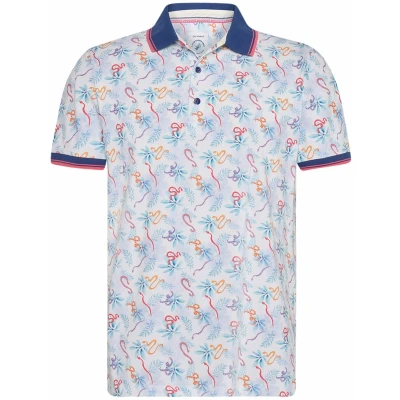 Afbeelding van A Fish Named Fred poloshirt korte mouw lichtblauw