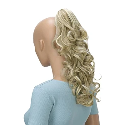 Afbeelding van CAISHA 40cm Haarstukje Vlecht Paardenstaart Haarextensies Volumineus Golvend Lichtblond Mix H210