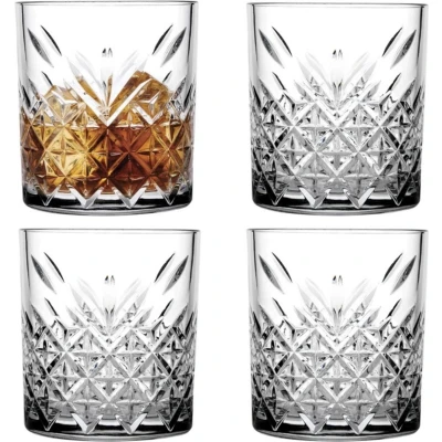 Afbeelding van Whisky glazen 8x Timeless serie transparant 340 ml Whiskeyglazen