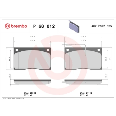 Afbeelding van Brembo Remblokset P 68 012