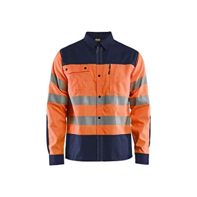 Afbeelding van Blaklader 325518175389XL Hi Vis Werkhemd, High Oranje/Marineblauw, maat XL