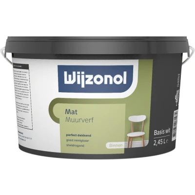 Afbeelding van Wijzonol Muurverf Mat 2,5 Liter op Kleur