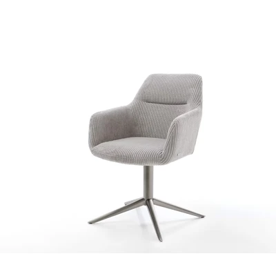 Afbeelding van DELIFE Draaistoel Pejo Flex koord zilver grijs kruispoot grafiet 360 draaibaar rocker functie pocketveer kern