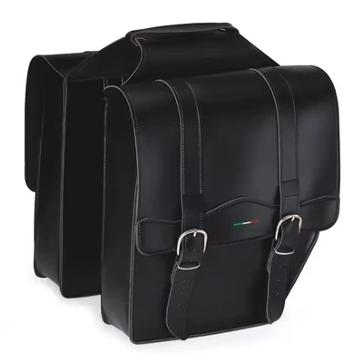 Afbeelding van Selle Monte Grappa Cruiser Dubbele Fietstas 30 Liter Leer Zwart