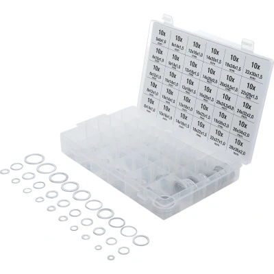 Afbeelding van BGS Assortiment afdichtringen aluminium, 300 delig