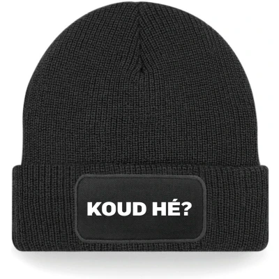 Afbeelding van Gebreide Beanie met Print &quot;Koud Hé?&quot; Thinsulate™ Voering voor extra warmte