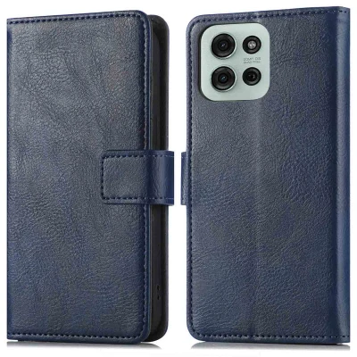 Afbeelding van Motorola moto G75 5G Hoesje Kunstleder imoshion Bookcase Donkerblauw Telefoonhoesje