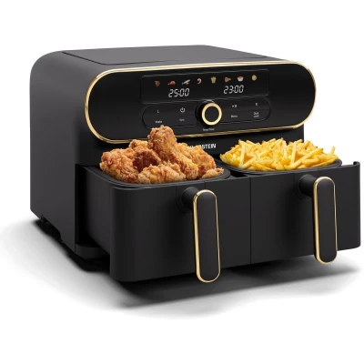 Afbeelding van AuraAir Color Touch heteluchtfriteuse 2 compartimenten 11 L 1700 W 80 200 C 8 programma&#039;s