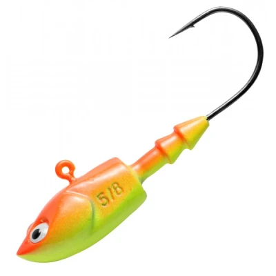 Afbeelding van Berkley Deep Jig 17,5gr Head Fluo Orange/Yellow 3/0 (3 stuks) Loodkoppen