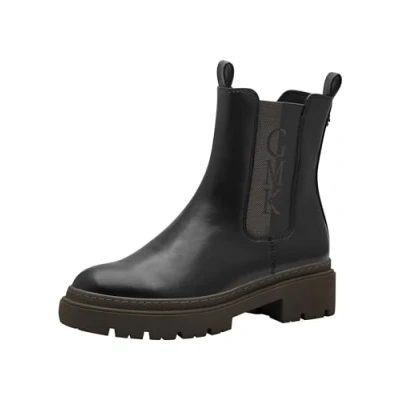 Afbeelding van Marco Tozzi by Guido Maria Kretschmer 2 85406 43 Chelsea laarzen, zwart/kaki, 41 EU, Black Khaki, EU