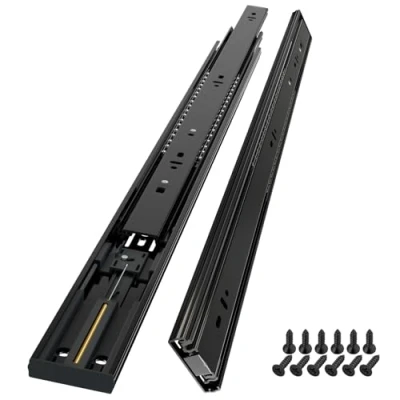 Afbeelding van A0LISHENG ladegeleiders, volledig uittrekbaar, softclose 600 mm, keukenrails met zelfsluitend en demping, ladegeleiding, 45 kg, laadcapaciteit, 1 paar (2 stuks)