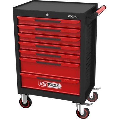 Afbeelding van KS Tools 897.0007 Werkplaatswagen Plaatstaal Kleur (specifiek): Zwart rood