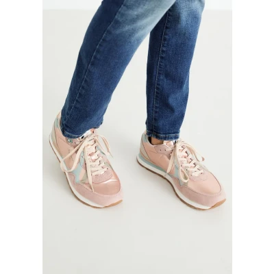 Afbeelding van Pepe Jeans BRIT Printy Sneakers laag, Dames, Maat: 37, Sherbert orange Leer/ synthetisch